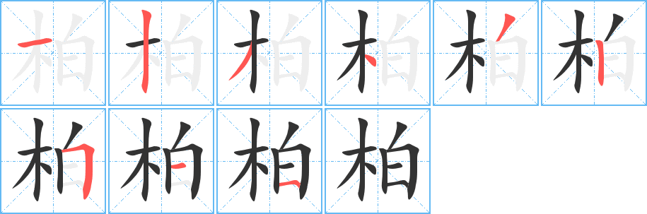 柏的筆順?lè)植窖菔?>
					
                    <hr />
                    <h2>柏的基本信息</h2>
                    <div   id=
