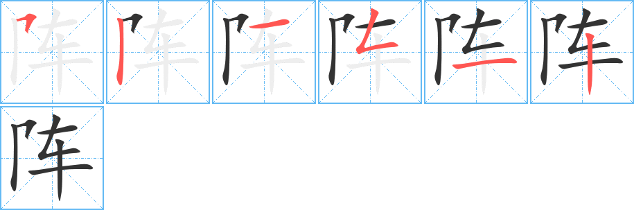 陣的筆順?lè)植窖菔?>
					
                    <hr />
                    <h2>陣的基本信息</h2>
                    <div   id=